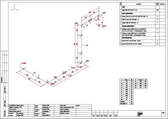 Изометрический чертеж сгенерированный в Model Studio CS Трубопроводы